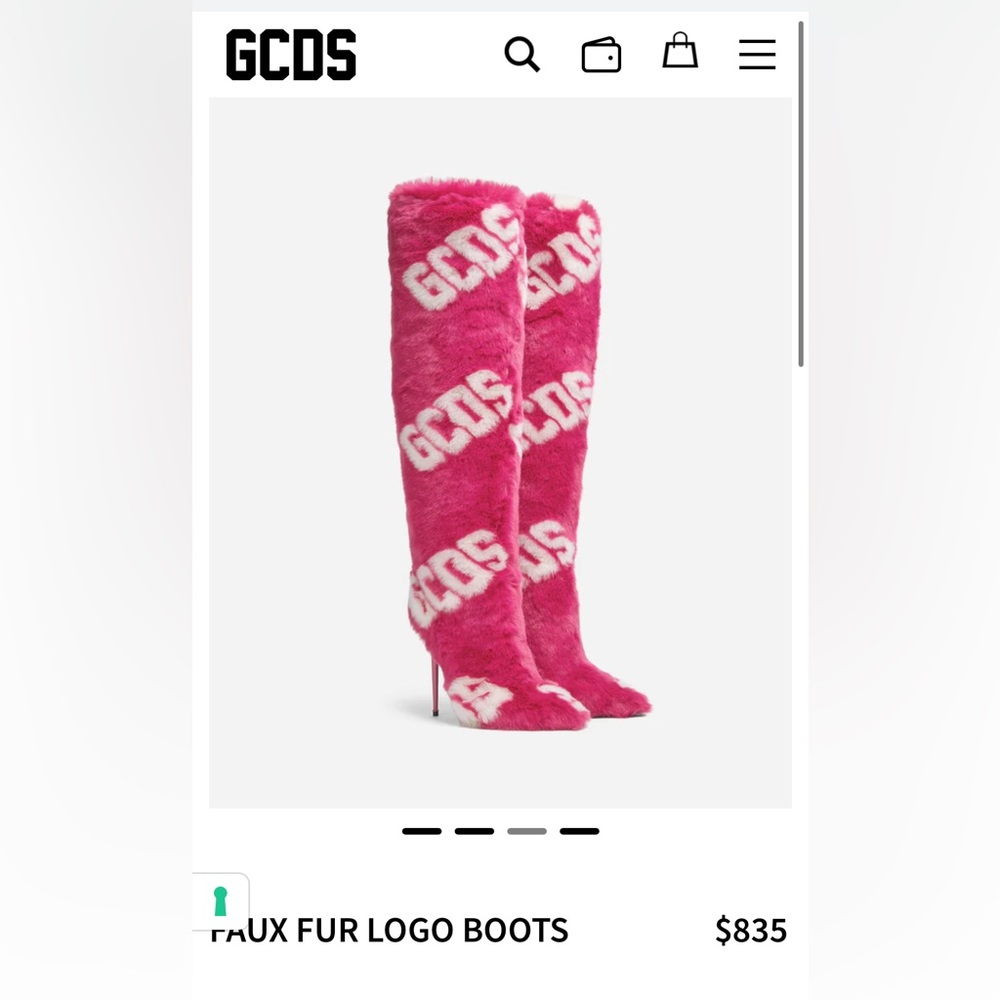 GCDS PINK FUR BOOTS